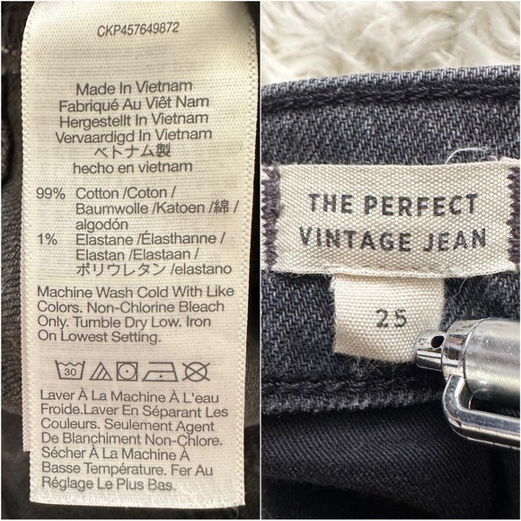 Madewell Jeans The Perfect Vintage Jean High Rise Lunar Wash Black Sz 25 - Picture 9 of 12